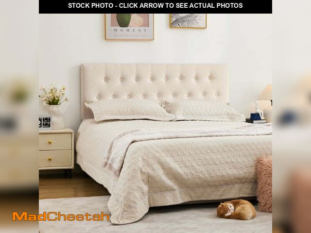 Lot 74-12549651 - JONPONY Tufted Upholstered Headboard Queen Size, Solid Wood Head Board with Adjustable Height Headbo...