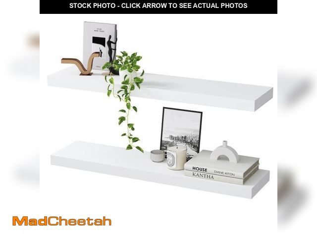 Lot 74-12480625 - Jouetondream 31X7 2PCS Floating Shelves, Wood Floating Shelves for Wall, Storage Shelves for Living ...
