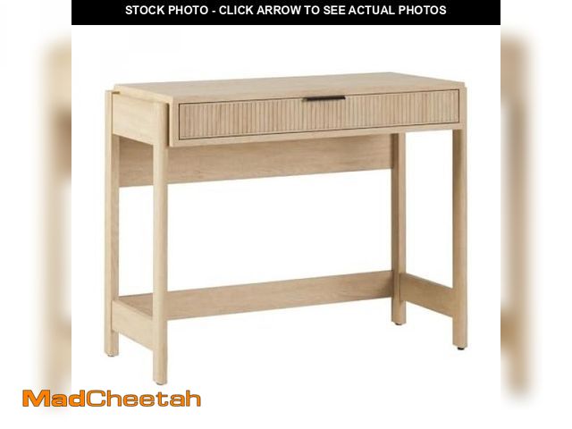 Lot 74-12159309 - Walker Edison Modern Writing Desk with Drawer, 38 Inch, Coastal Oak - UNUSED