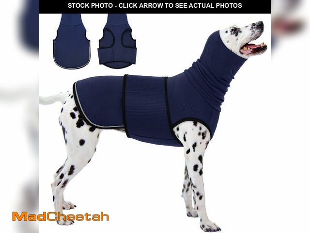 Lot 74-12878475 - KOESON Dog Calming Hoodie, Pet Thunder Jacket with Ear Wrap, Breathable Dog Anti-Anxiety Vest for Th...