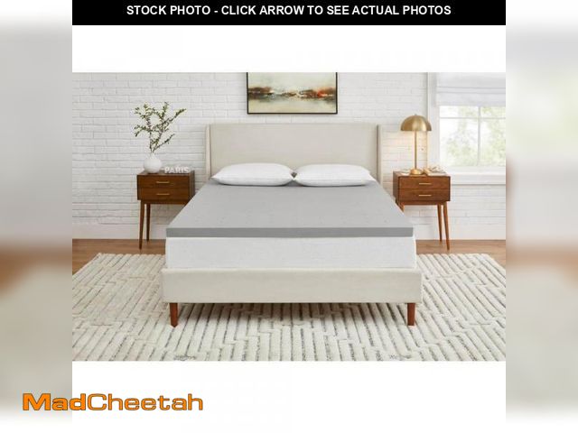 Lot 74-12093352 - StyleWell 2 in. Queen Charcoal Infused Cooling Memory Foam Mattress Topper - UNUSED
