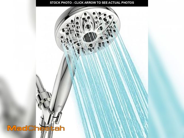 Lot 74-12322893 - 6-Setting Shower Head with Handheld, JDO High Pressure Hand held Shower Head, 4.7 Inch Chrome Detach...