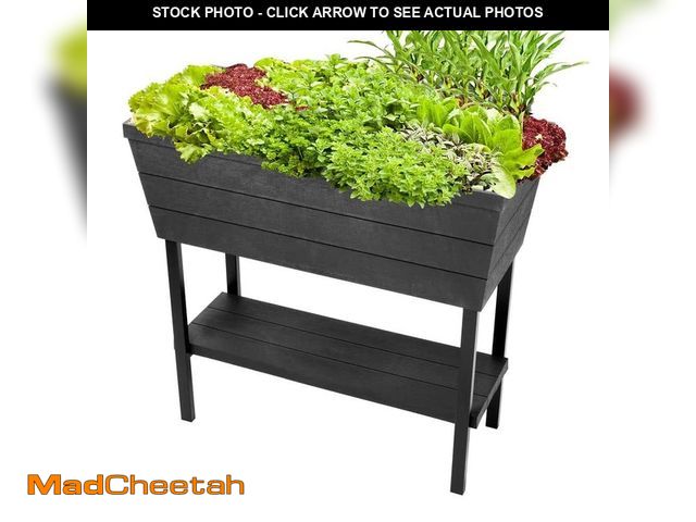 Lot 74-12690374 - Keter Urban Bloomer 32.3 in. W x 30.7 in. H Graphite Resin Elevated Patio Garden Bed - UNUSED