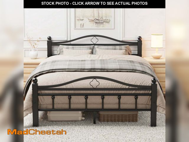 Lot 74-14261312 - Full Size Bed Frame with Headboard - Heavy Duty Full Platform Bed Frame Supports 1500LBS, Noise Free...