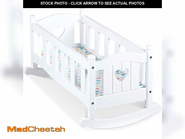 Lot 74-13419031 - Melissa &amp; Doug Mine to Love Wooden Play Cradle for Dolls, Stuffed Animals - White - UNUSED