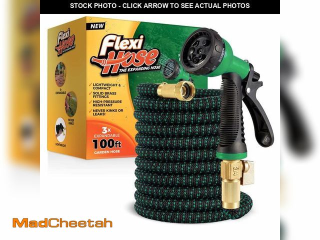 Lot 74-14426175 - Flexi Hose with 8 Function Nozzle, 100FT - Lightweight Expandable Garden Hose, No-Kink Flexibility, ...