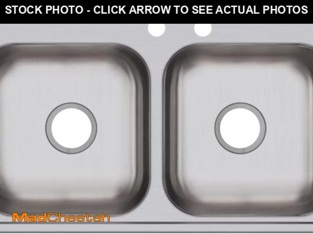 Lot 74-12399014 - (BENT) Elkay D23319 Dayton 33" Drop In Double Basin Stainless Steel Kitchen Sink - 2 Faucet Holes (M...