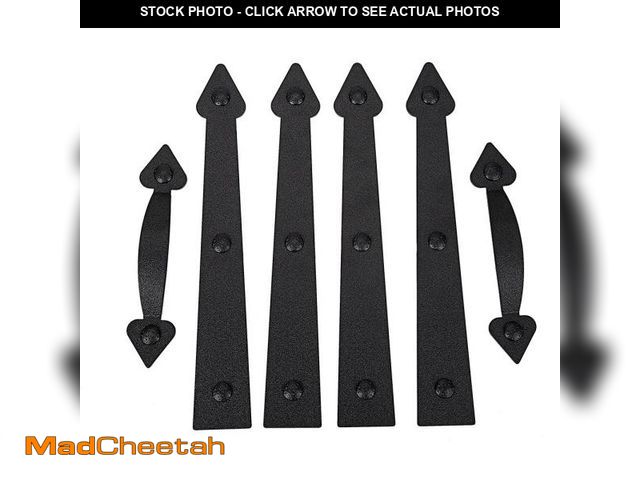 Lot 74-12117758 - Magnetic Decorative Garage Door Curb Appeal Faux Hinges Handles Hardware Kit Color Black - UNUSED