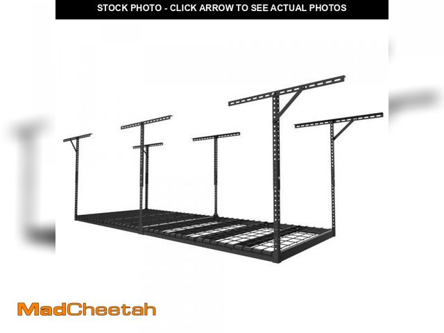 Lot 74-12185053 - FLEXIMOUNTS Max Series 36 in. W x 24 - 40in. x 96 in. D Heavy Duty Ceiling Mounted Garage Rack - USE...