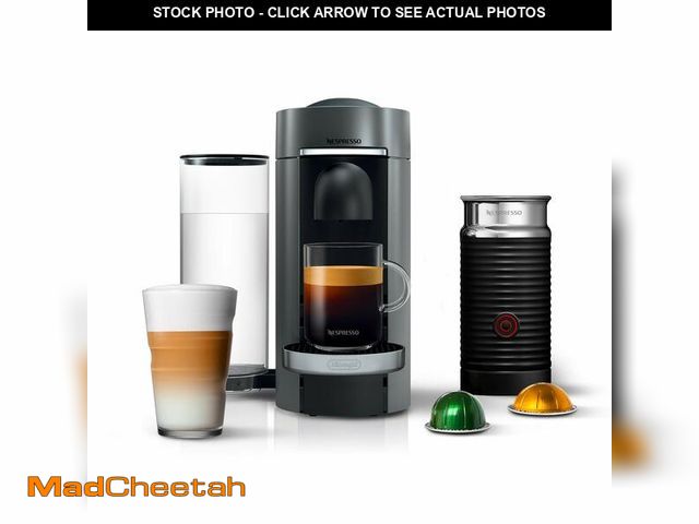 Lot 74-12806103 - Nespresso Vertuo Plus Deluxe Coffee and Espresso Maker by De'Longhi, Titan with Aeroccino Milk Froth...