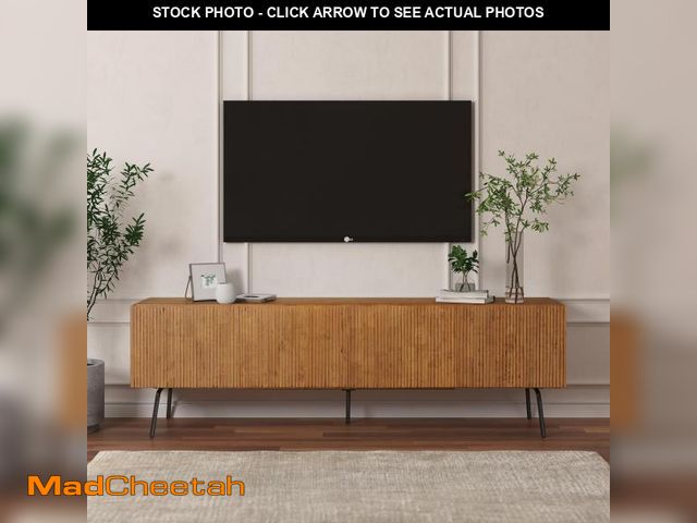 Lot 74-12488443 - NTC Veil TV Stand with 4 Doors for TVs up to 75Ã¢â¬Ã¢â¬, Media Console with Vertical Groove Design...