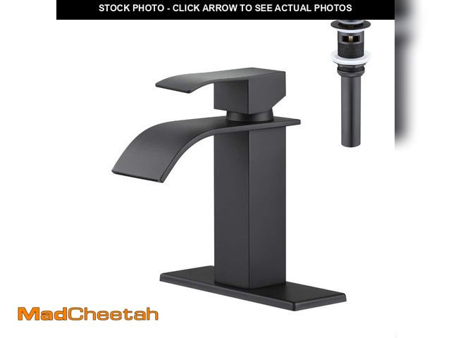 Lot 74-14366871 - Flynama Waterfall Spout Bathroom Sink Single Handle Faucet with Pop-Up Drain (with Overflow) - UNUSE...