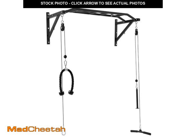 Lot 74-12746748 - SKYSHALO Multi-Grip Wall Mounted Pull Up Bar 50 in. Wide Chin Up Station with LAT Pulldown 440 lbs. ...