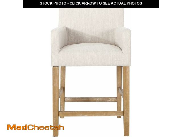 Lot 74-12901775 - Christopher Knight Home Armga Upholstered 26 inch Counter Stools - Beige/Weathered Natural - UNUSED