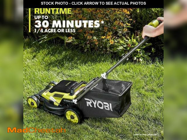 Lot 74-13778632 - ONE+ 18V 13 in. Cordless Battery Walk Behind Push Lawn Mower with 4.0 Ah Battery and Charger - UNUSE...