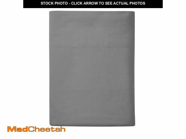 Lot 74-12685861 - Mainstays Easy Care 300 Count Solid Soothing Gray CVC Cotton Blend Flat Sheet, King (Adult) - UNUSED