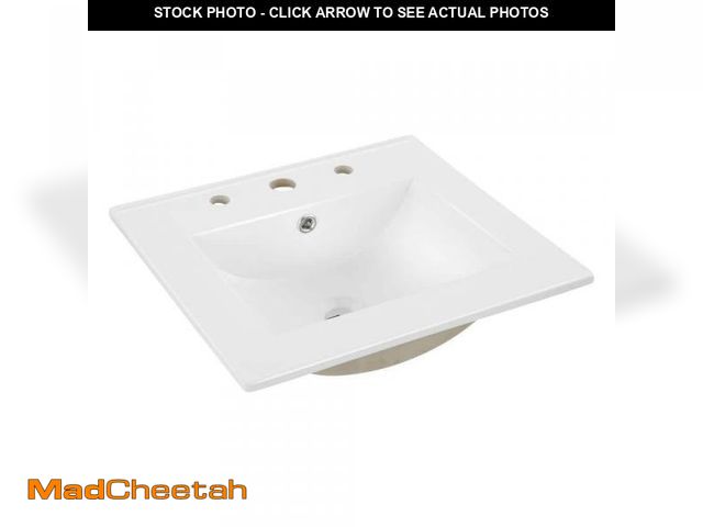 Lot 74-12365252 - JONATHAN Y Ancillary 3-Hole 20 in. W x 18.25 in. D Classic Contemporary Rectangular Ceramic Single S...