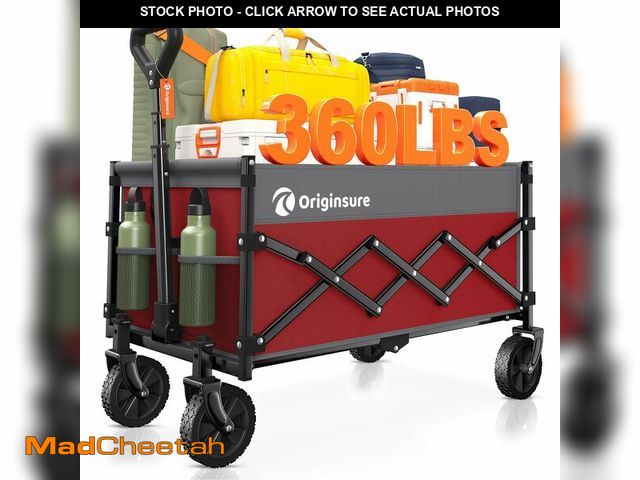 Lot 74-14270853 - Originsure Collapsible Wagon Cart Foldable - Lightweight Portable Heavy Duty Folding Beach Wagons wi...