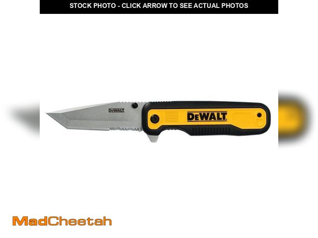 Lot 74-14255349 - *RUSTY*  DEWALT 3.3 in. Tanto Pocket Knife with Quick Flip *RUSTY*  - USED