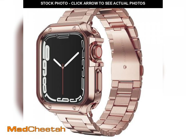 Lot 74-11548776 - Designed for Apple Watch Band and Case, Stainless Steel Metal Chain with TPU Cover, Smart-Watch Link...