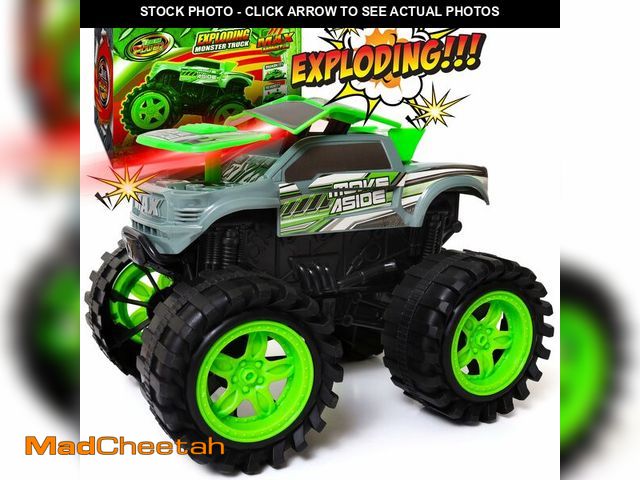 Lot 74-14432548 - Team Power Exploding Monster Truck Toy with Explosive Crash Sounds and Lights, Smash It Up Again and...