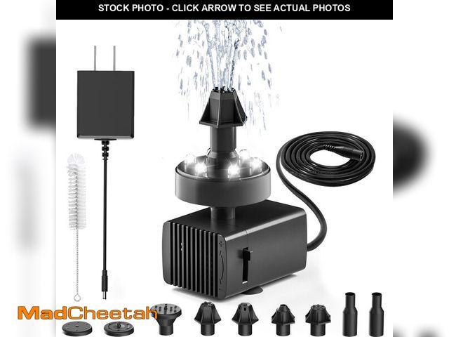 Lot 74-14377005 - 24-Hours Working Bird Bath Fountains Plug-in, Jutai Adjustable DC 12V Water Fountain Pump with LED L...