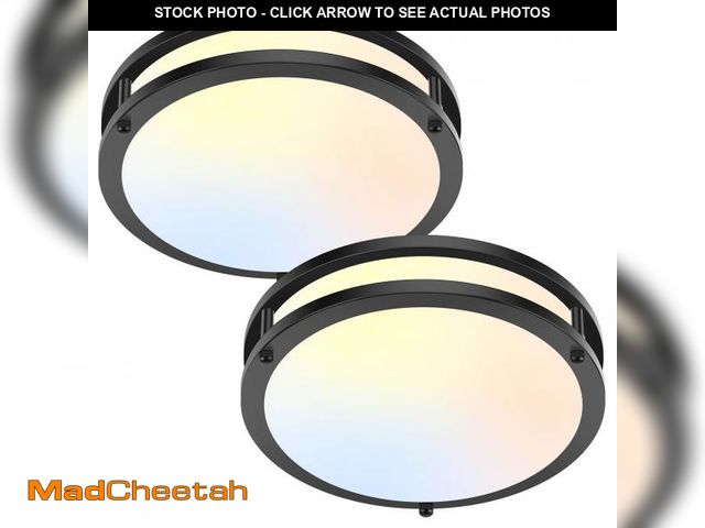 Lot 74-11549937 - Flush Mount Ceiling Light Black, 30W 4000Lm 5CCT Dimmable LED Ceiling Light Fixture, 2700K/3000K/400...