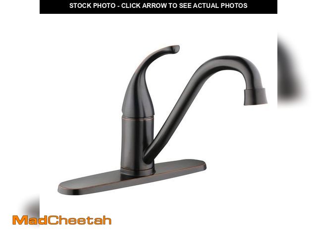 Lot 74-13645463 - (MISSING GASKET,HARDWARE) Builders Single-Handle Standard Kitchen Faucet in Bronze - USED