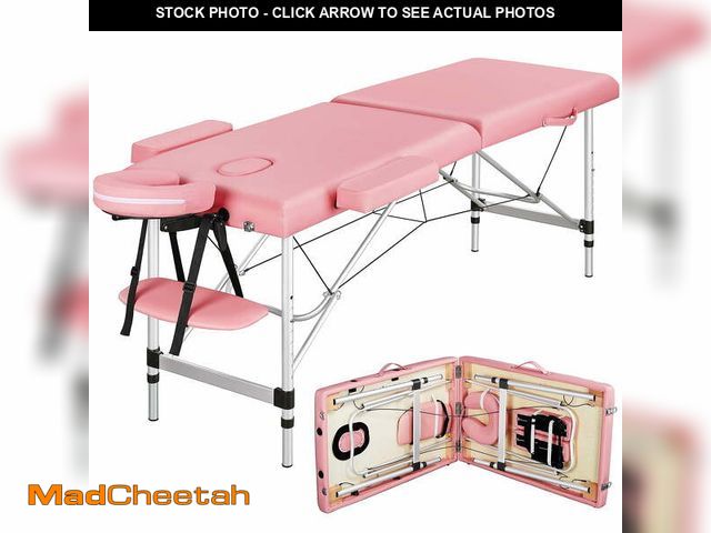 Lot 74-14289632 - Naipo Portable Massage Table 84 inch Massage Bed Wide Spa Lash Bed Tattoo Bed Height Adjustable 2 Fo...