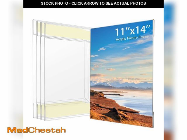Lot 74-14054467 - Wbtran 11x14 Acrylic Picture Frame, Clear Frameless Photo Frame for Wall Mount, No Drilling Picture ...