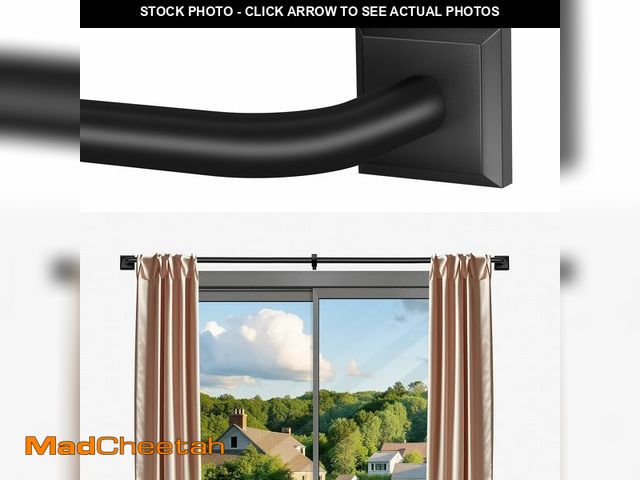 Lot 74-14378613 - Black Curtain Rods for Windows 48-90Inch(4-7.5ft) Heavy Duty Wrap Around Blackout Curtain Rods,Adjus...