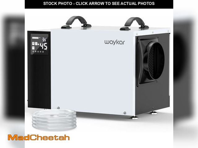 Lot 74-13041807 - Waykar 125 Pint Crawl Space Dehumidifier with Pump and Drain Hose for commercial, Basements, and Wat...