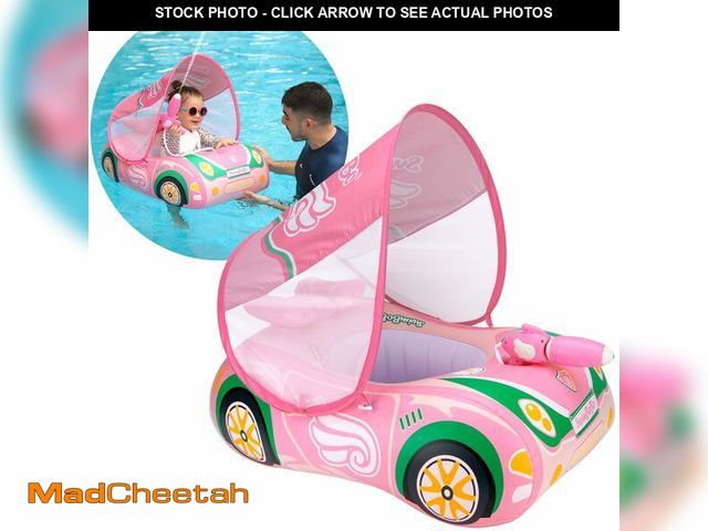 Lot 74-14153472 - Swimbobo Toddler Pool Float Inflatable Car Baby Swim Float with Adjustable Sun Canopy and Safety Sea...