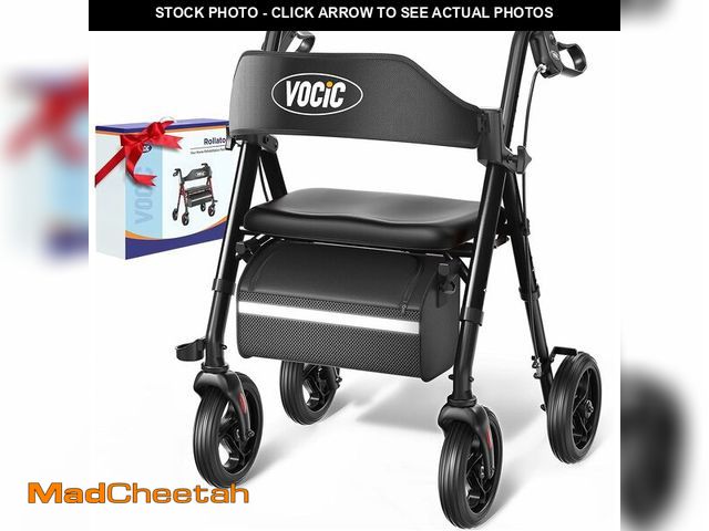 Lot 74-13927770 - VOCIC Walkers for Seniors, Z21 Rollator Walker with Seat Supports 350lb, 8" Big Wheels for All Terra...