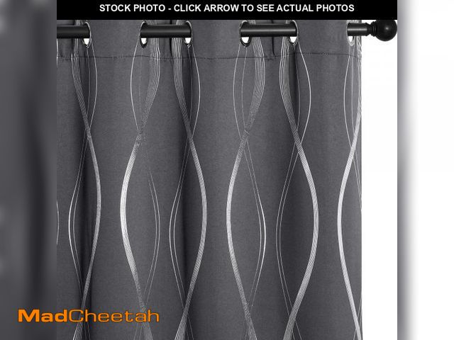 Lot 74-11554302 - NICETOWN Grey Blackout Curtains 84 inch Length 2 Panels Set for Bedroom/Living Room, Noise Reducing ...