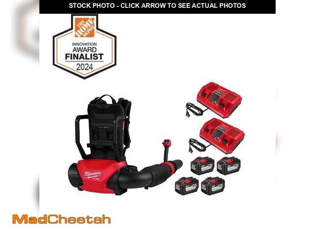 Lot 74-13039107 - Milwaukee M18 FUEL 155 MPH 650 CFM 18V Brushless Cordless Dual Battery Backpack Blower Kit w/(4) 12....