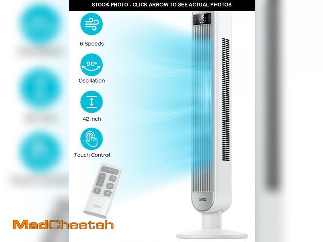 Lot 74-12166663 - Dreo Tower Fan for Bedroom, 42 Inch Bladeless Fan, 90Â° Oscillating Fan, Quiet Floor Fan with Remote...