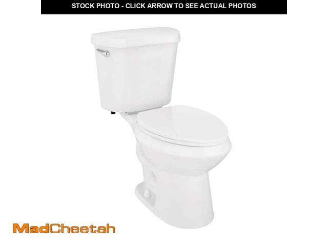 Lot 74-14392482 - (MISSING TANK) Glacier Bay 12 in. Rough In 2-Piece 1.28 GPF Single Flush Elongated Toilet in White, ...
