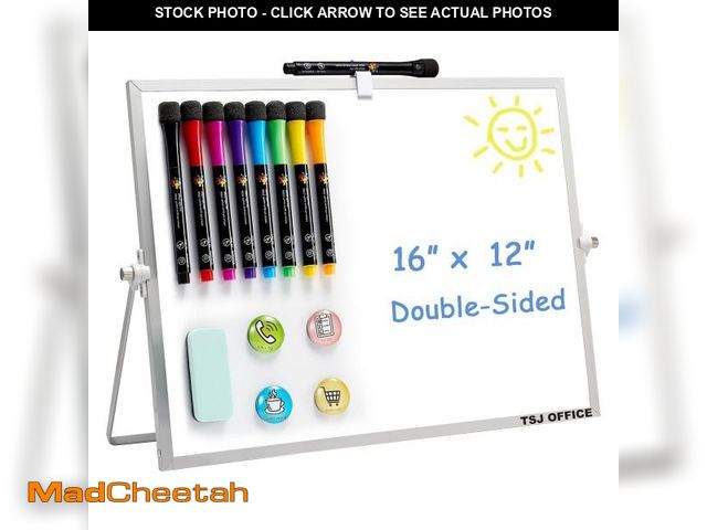 Lot 74-12443502 - TSJ OFFICE Dry Erase White-Board - 12 X 16 Inches Portable Small Magnetic White Board with Hooks for...