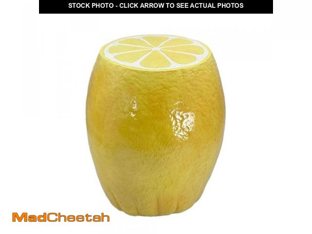 Lot 74-12491602 - 18" Lemon Stool Novelty Home Decor Polyresin - UNUSED