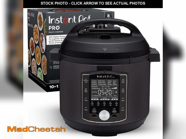 Lot 74-13108104 - Instant Pot Pro (8 QT) 10-in-1 Pressure Cooker, Slow Cooker, Rice/Grain Cooker, Steamer, SautÃ, Sou...