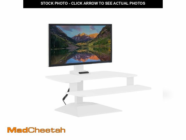 Lot 74-13121763 - Electric Standing Desk Converter Ã¢â¬â Height Adjustable Riser with Single Monitor Mount Ã¢â¬â...