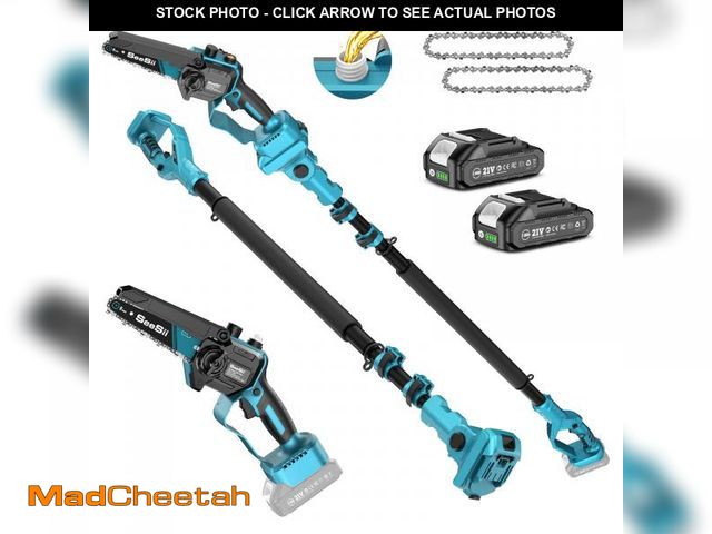 Lot 74-12521769 - SEESII 2-in-1 Electric Pole Saws for Tree Trimming, 6 Inch Mini Chainsaw Cordless with Extension Pol...