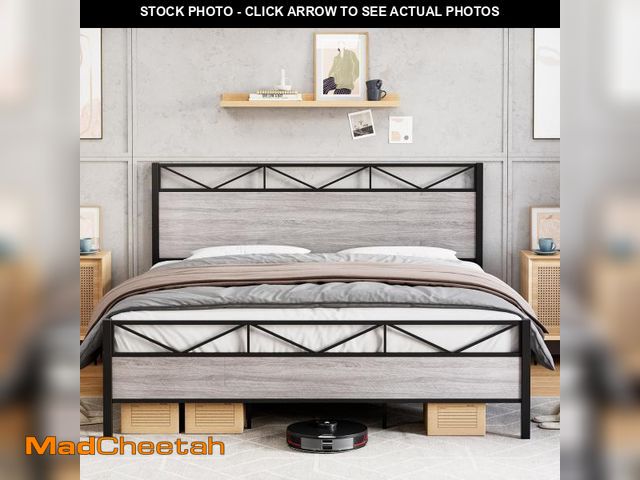 Lot 74-12105254 - Queen Bed Frame, Modern Queen Platform Bed Frame with Headboard and Footboard, Metal Bed Frame with ...