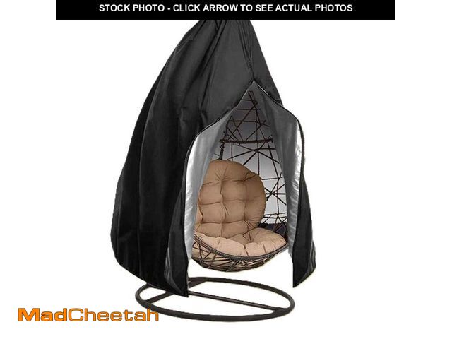 Lot 74-12803940 - 75 in.x 45 in. Black polyester Waterproof Patio Egg Chair Cover with Zipper, Weather Resistant and W...