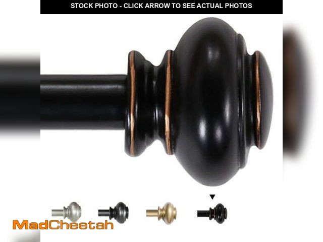 Lot 74-12678111 - H.VERSAILTEX Black Curtain Rods for Windows 66"-120", 3/4" Curtain Rod Sets for Sliding Glass Door, ...