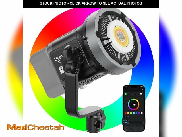 Lot 74-13575726 - ULANZI Video Light, 120W RGB LED Video Light COB Fill Color Continuous Output Lighting with APP Cont...