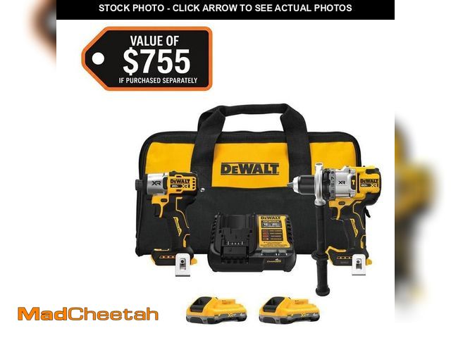 Lot 74-14255341 - DEWALT 20V MAX Lithium-Ion Cordless 2-Tool Combo Kit with (2) 4.0 Ah Batteries, Charger and Kit Bag ...