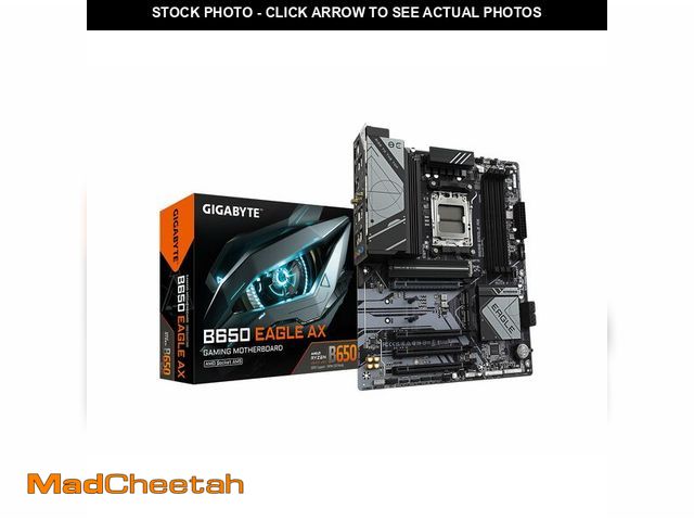 Lot 74-12646179 - GIGABYTE B650 Eagle AX AM5 LGA 1718 AMD B650 ATX, DDR5 Triple M.2, PCIe 5.0, USB 3.2 Gen2x2 Type-C, ...