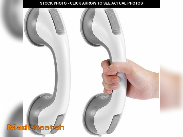 Lot 74-12969505 - Auroras 12 Inch Grab Bars for Bathtubs and Showers with Suction Cup, Grey - UNUSED